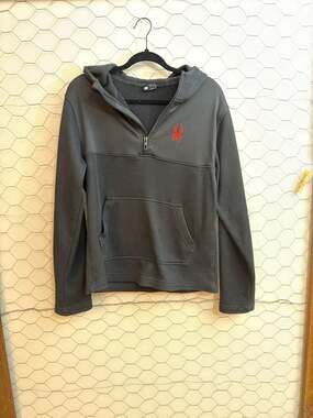 Spyder Men's Ray Half-Zip Pullover Hoodie Black